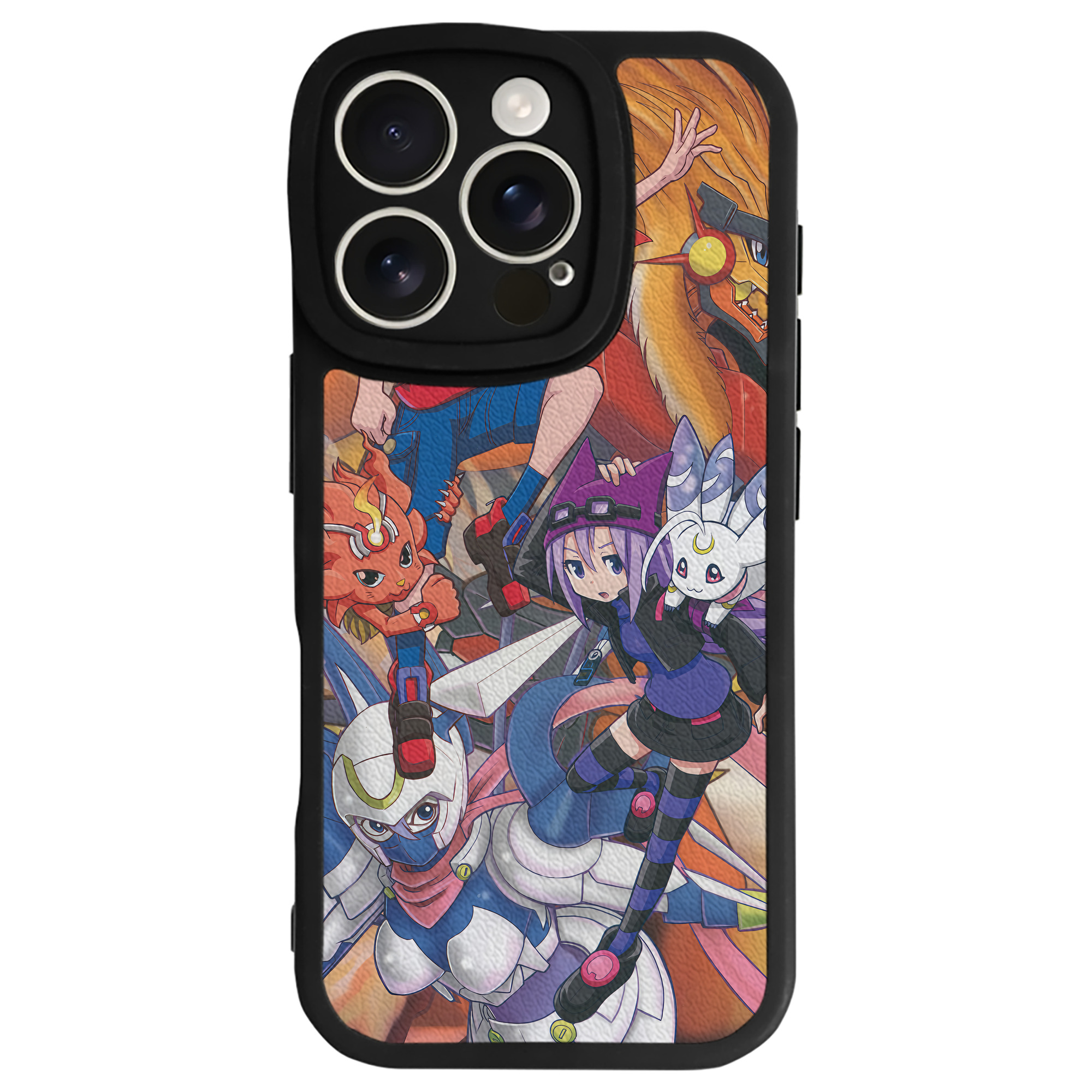 （画像用） Digimon デジタルモンスター/デジモン 【iPhone 16シリーズ対応】シリコンスマホケース（レザー調） 材質：シリコン